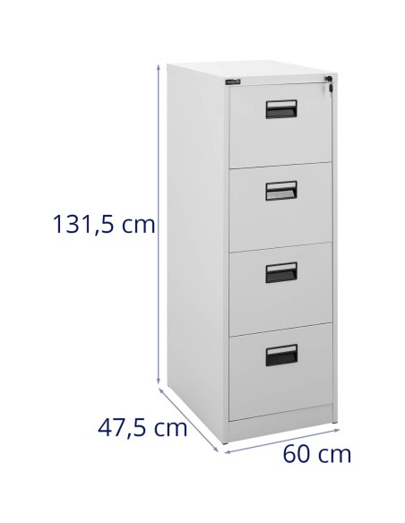 Rakinama metalinė bylų spinta - 4 stalčiai Rakinama metalinė bylų spinta - 4 stalčiai