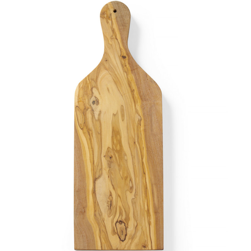 Alyvuogių medžio serviravimo lenta su rankena 400 x 140 x 18 mm - Hendi 505250