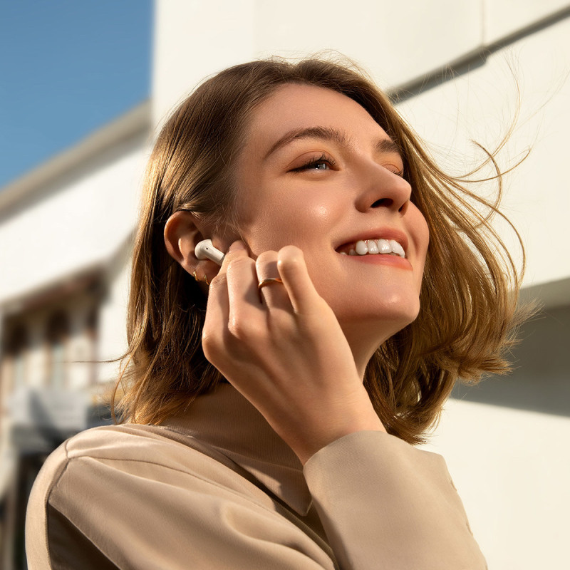 Storm 3 Bluetooth 5.2 TWS belaidės ausinės su ANC baltos spalvos