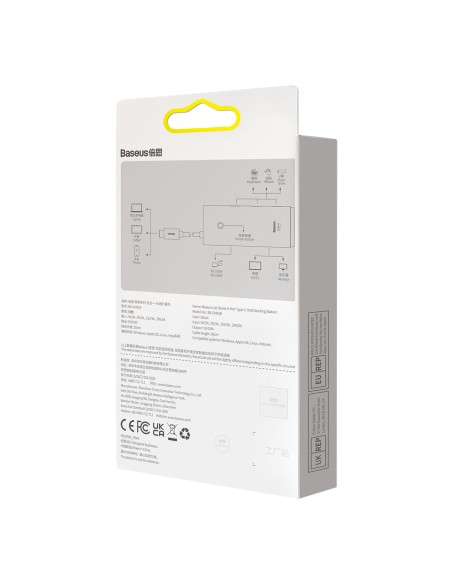 Lite serijos adapteris HUB USB-C HDMI 4x USB 3.0 20cm baltas Lite serijos adapteris HUB USB-C HDMI 4x USB 3.0 20cm baltas
