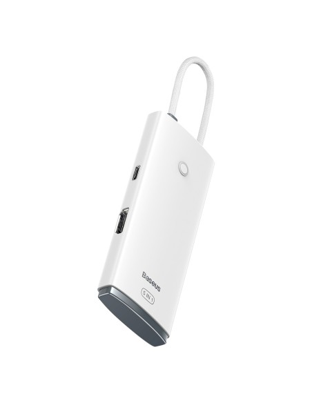 Lite serijos adapteris HUB USB-C HDMI 4x USB 3.0 20cm baltas Lite serijos adapteris HUB USB-C HDMI 4x USB 3.0 20cm baltas