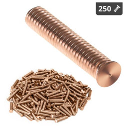 Suvirinimo kaiščiai suvirinimo aparatams variu dengtas plienas M8 40mm Stamos Vokietija 250 vnt.