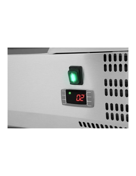 Aušinimo stalviršis su stikliniu dangteliu 5x GN1/3 ir 1x GN1/2 150cm