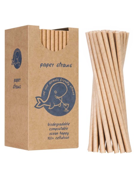 BIO ekologiški popieriniai šiaudeliai PAPER STRAWS storio 8/205mm - rudi 160vnt. BIO ekologiški popieriniai šiaudeliai PAPER STRAWS storio 8/205mm - rudi 160vnt.