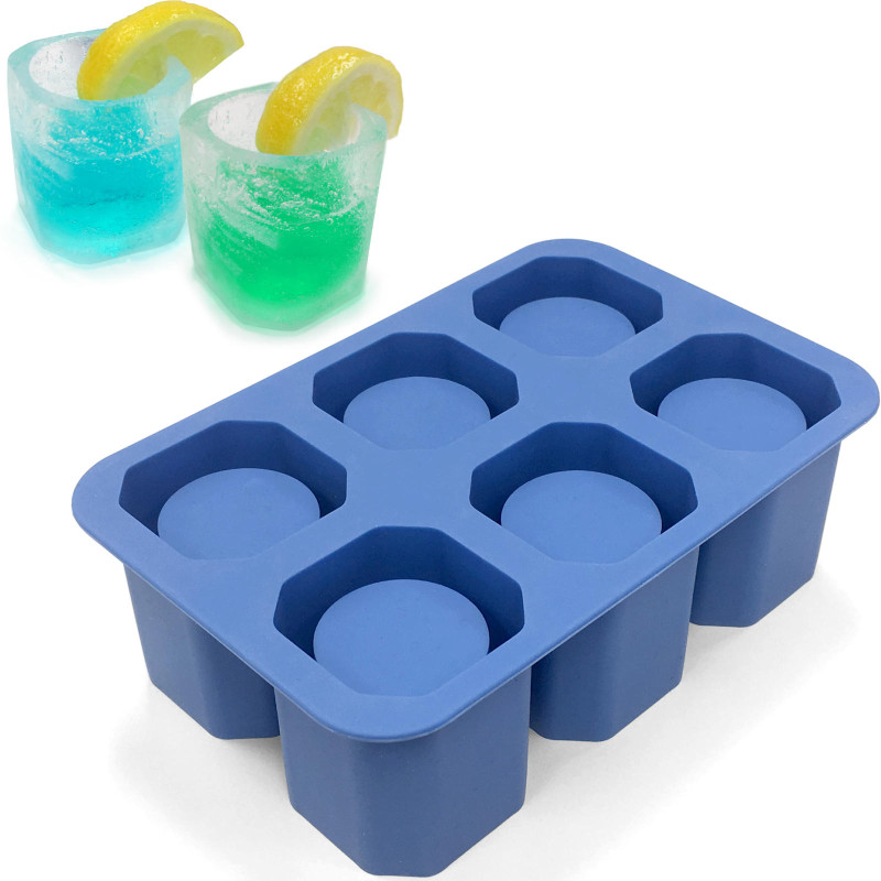 Ledo kubelių gaminimo aparatas silikoninė ledo kubelių formelė 6 x ICE GLASSES