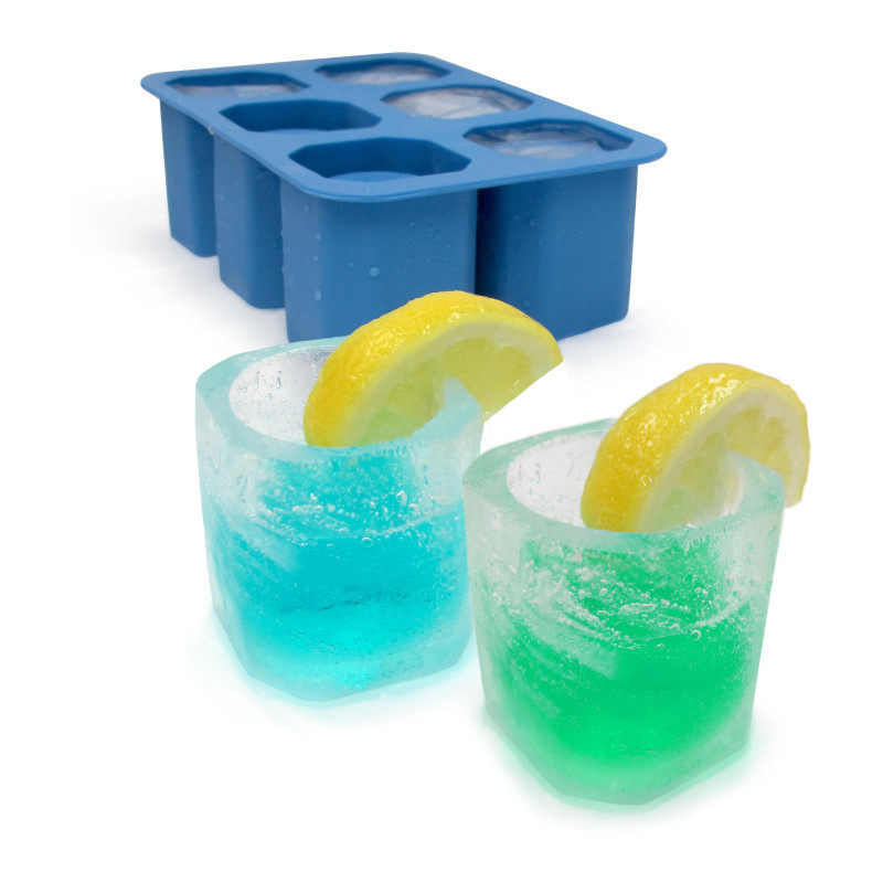 Ledo kubelių gaminimo aparatas silikoninė ledo kubelių formelė 6 x ICE GLASSES