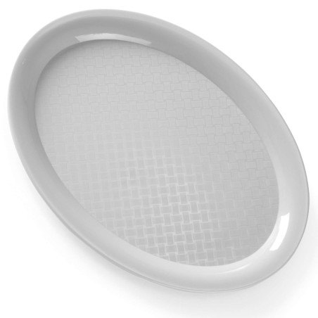 Greito maisto padėklas ovalus 26,5x19,5 cm - pilkas Greito maisto padėklas ovalus 26,5x19,5 cm - pilkas