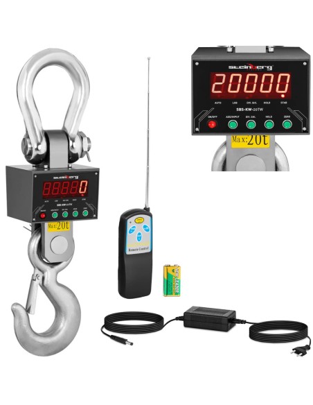 Pakabinamos laikymo kablio svarstyklės su LED nuotolinio valdymo pulteliu iki 20 000 kg Pakabinamos laikymo kablio svarstyklės su LED nuotolinio valdymo pulteliu iki 20 000 kg