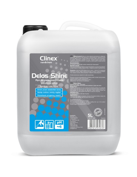 CLINEX Delos Shine 5L antistatinis poliravimo skystis mediniams baldams CLINEX Delos Shine 5L antistatinis poliravimo skystis mediniams baldams