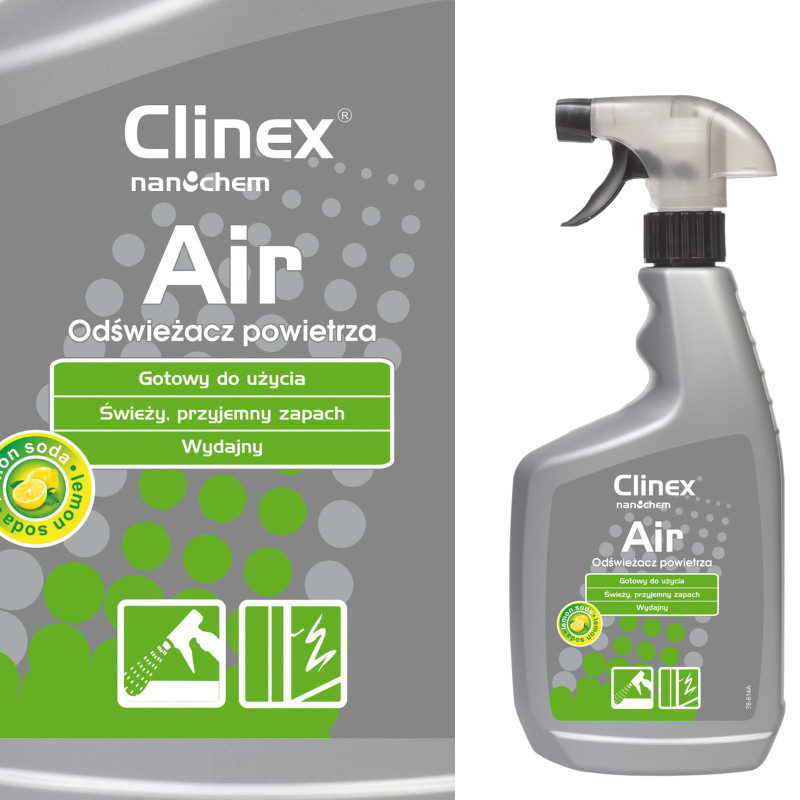 Efektyvus oro gaiviklis purškiamas ant CLINEX Air paviršių - Citrininė soda 650ML Efektyvus oro gaiviklis purškiamas ant CLINEX Air paviršių - Citrininė soda 650ML