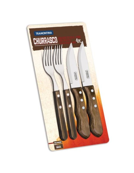 Stalo įrankių rinkinys peilių šakučių kepsnys Churrasco JUMBO 4 vnt. Stalo įrankių rinkinys peilių šakučių kepsnys Churrasco JUMBO 4 vnt.