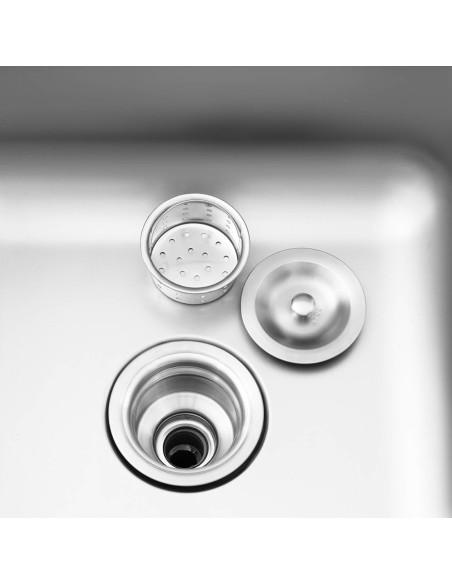 Dviejų kamerų gastronominė baseino kriauklė su spintele su stumdomomis durimis 140 x 70 x 95 cm