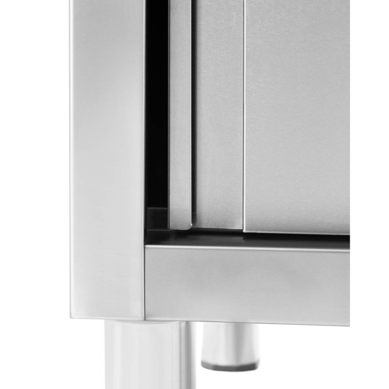 Dviejų kamerų gastronominė baseino kriauklė su spintele su stumdomomis durimis 140 x 70 x 95 cm