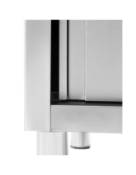 Dviejų kamerų gastronominė baseino kriauklė su spintele su stumdomomis durimis 140 x 70 x 95 cm