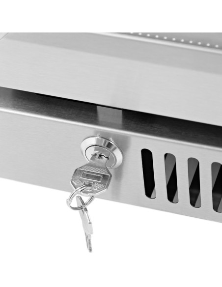 Stiklinis šaldytuvas gėrimams LED 2-10 C 138 l sidabrinis