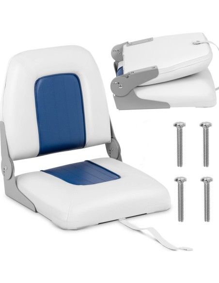 Sulankstomas fotelis motorlaivui 38 x 42 x 46 cm balta ir mėlyna Sulankstomas fotelis motorlaivui 38 x 42 x 46 cm balta ir mėlyna