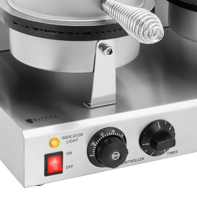 Dviguba vaflinė ledų kūgiams STEEL 2 x 1000 W