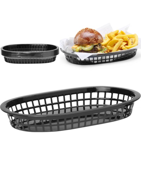 Duonos krepšelis ovalus juodas 6 vnt - Hendi 426890