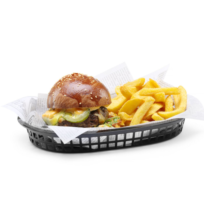 Duonos krepšelis ovalus juodas 6 vnt - Hendi 426890