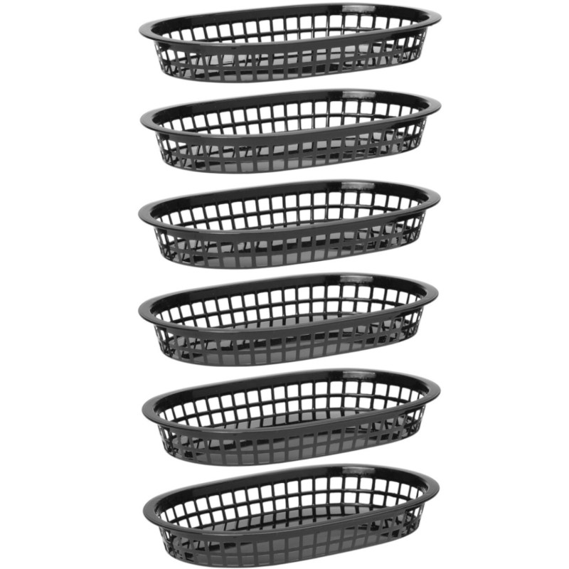 Duonos krepšelis ovalus juodas 6 vnt - Hendi 426890