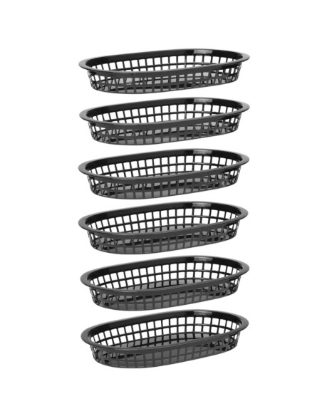 Duonos krepšelis ovalus juodas 6 vnt - Hendi 426890