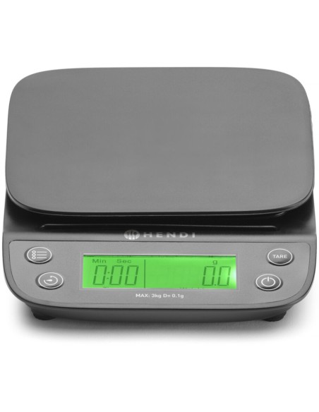 Elektroninės virtuvinės svarstyklės su laikmačiu 3 000 g / 0,1 g - Hendi 580011 Elektroninės virtuvinės svarstyklės su laikmačiu 3 000 g / 0,1 g - Hendi 580011