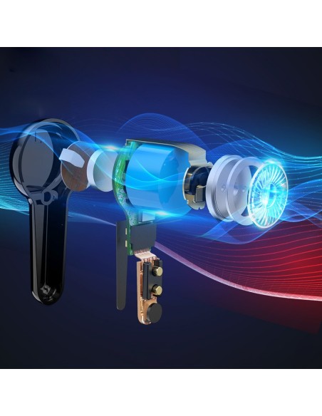 Į ausis įdedamos ausinės, atsparios vandeniui belaidės Bluetooth Apollo Air + TWS ANC juodos spalvos