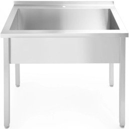 Vieno skyriaus gastronominė baseino kriauklė Budget Line STAL 800 x 600 x 850 cm - Hendi 811009