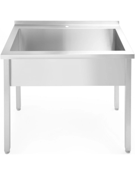 Vieno skyriaus gastronominė baseino kriauklė Budget Line STAL 800 x 600 x 850 cm - Hendi 811009