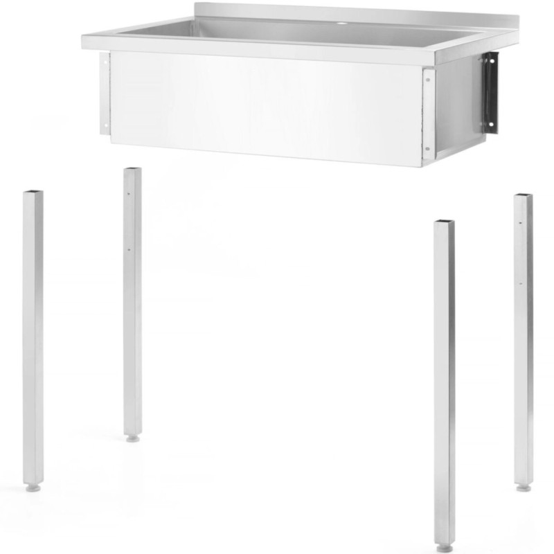 Vieno skyriaus gastronominė baseino kriauklė Budget Line STAL 800 x 600 x 850 cm - Hendi 811009