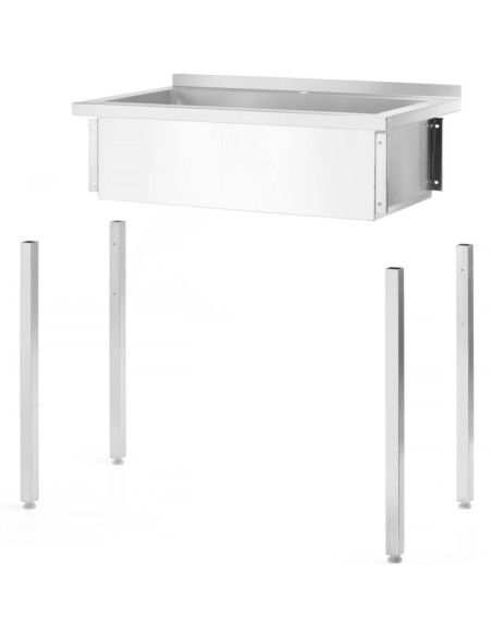 Vieno skyriaus gastronominė baseino kriauklė Budget Line STAL 800 x 600 x 850 cm - Hendi 811009