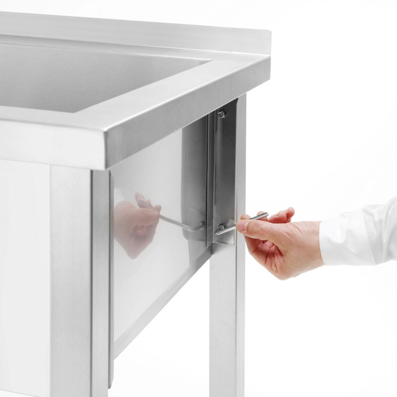 Vieno skyriaus gastronominė baseino kriauklė Budget Line STAL 800 x 600 x 850 cm - Hendi 811009