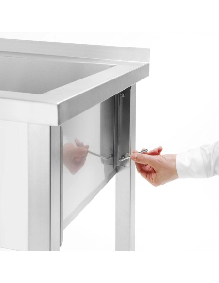 Vieno skyriaus gastronominė baseino kriauklė Budget Line STAL 800 x 600 x 850 cm - Hendi 811009