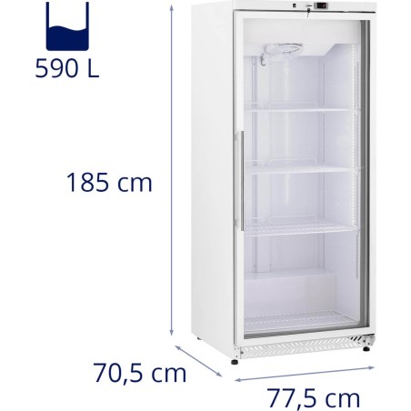 Šaldytuvas stiklinis maitinimo šaldytuvas 4 lentynos 590 l 228 W