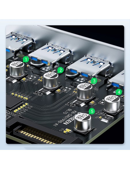 PCI Express 2.0 4xUSB-A 5Gb/s išplėtimo plokštė juoda PCI Express 2.0 4xUSB-A 5Gb/s išplėtimo plokštė juoda