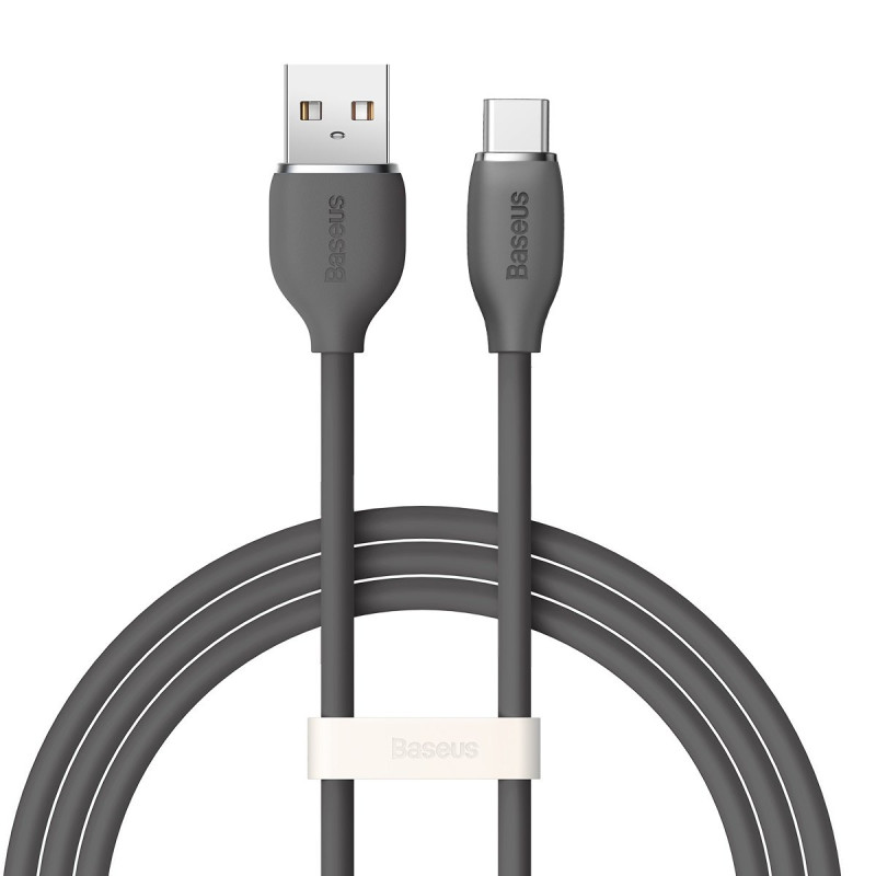 Kabelis USB kabelis USB-C 100W ilgio 1,2m silikoninis juodas
