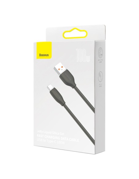 Kabelis USB kabelis USB-C 100W ilgio 1,2m silikoninis juodas Kabelis USB kabelis USB-C 100W ilgio 1,2m silikoninis juodas