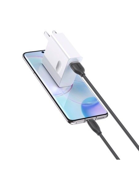 Kabelis USB kabelis USB-C 100W ilgio 1,2m silikoninis juodas Kabelis USB kabelis USB-C 100W ilgio 1,2m silikoninis juodas