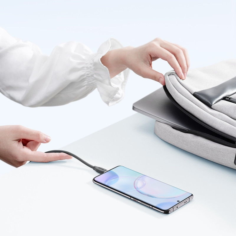 Kabelis USB kabelis USB-C 100W ilgio 1,2m silikoninis juodas