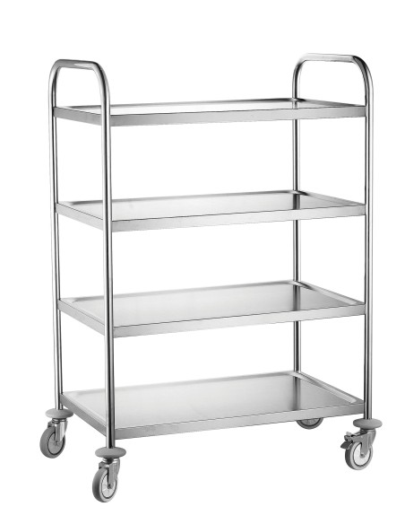 Plieninis vežimėlis su 4 lentynomis - Hendi 810118
