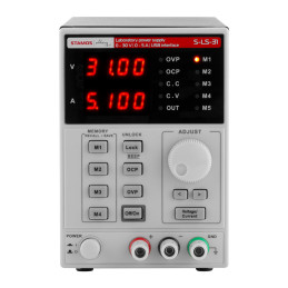 Laboratorinis maitinimo šaltinis su atminties funkcija 0-30VDC 0-5A USB / RS232 + CD S-LS-31