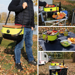Turistinis dujinis grilis su ketaus plokšte su viryklės funkcija PICNIC Mini BBQ