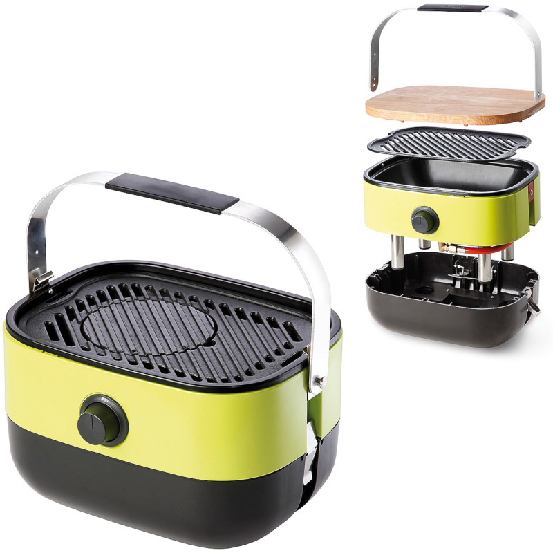 Turistinis dujinis grilis su ketaus plokšte su viryklės funkcija PICNIC Mini BBQ