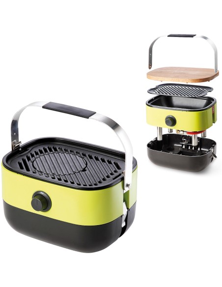 Turistinis dujinis grilis su ketaus plokšte su viryklės funkcija PICNIC Mini BBQ Turistinis dujinis grilis su ketaus plokšte su viryklės funkcija PICNIC Mini BBQ