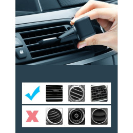 Automobilio ventiliacijos spaustuko laikiklis juodas