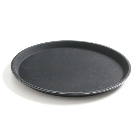 Apvalus neslystantis padavėjo padėklas sk. 28cm - juodas