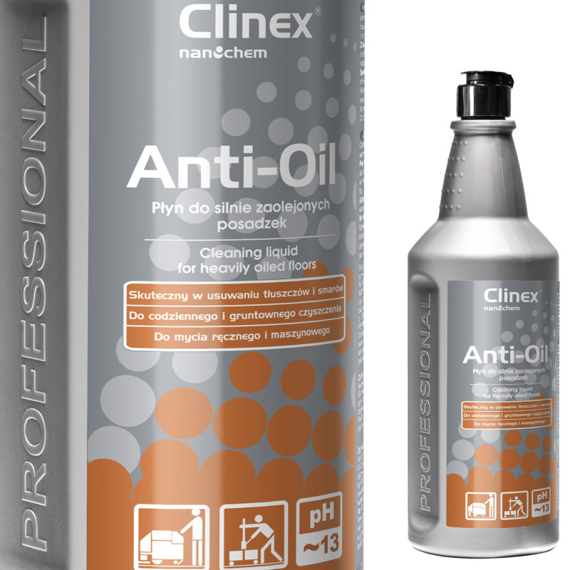 CLINEX Anti-Oil 1L grindų valiklis, skirtas stipriai alyvuotoms grindims