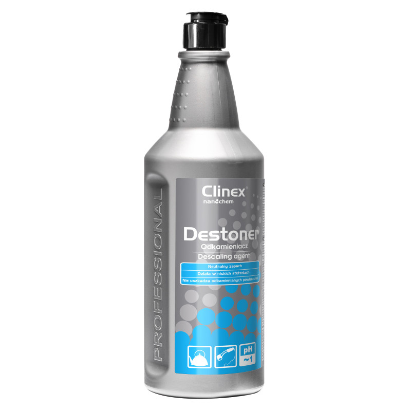 Koncentruotas stiprus nukalkinimo priemonė maitinimo įrangai CLINEX Destoner 1L