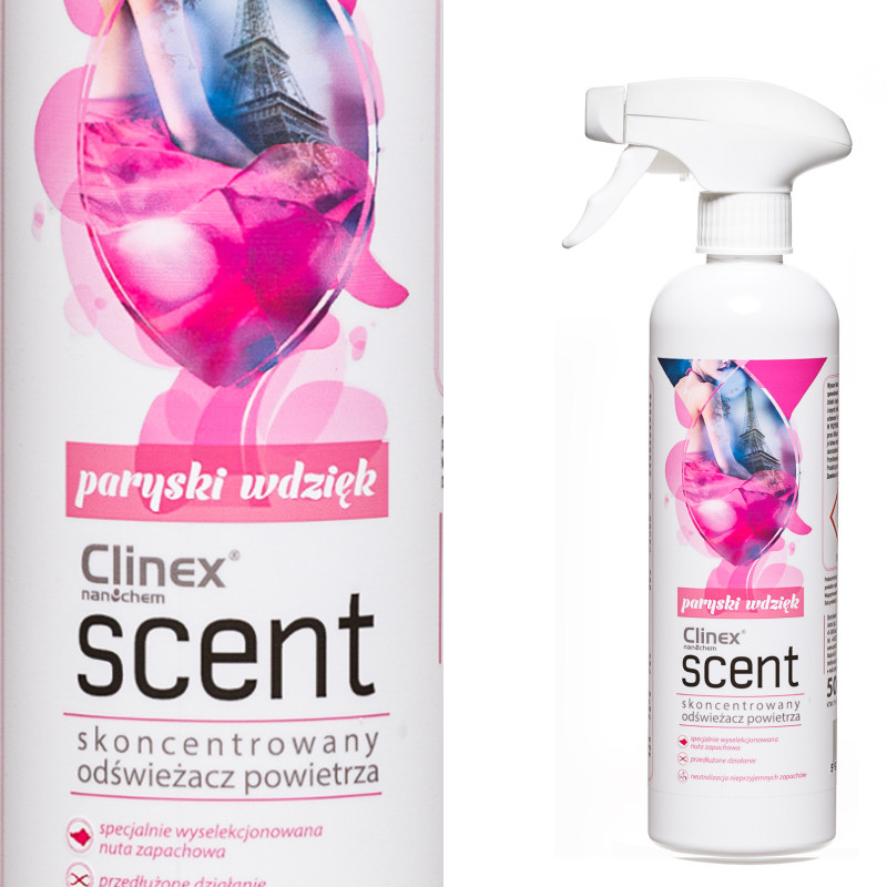 Koncentruotas oro gaiviklis purškiamas ant paviršių CLINEX Scent - Parisian Grace 500ML Koncentruotas oro gaiviklis purškiamas ant paviršių CLINEX Scent - Parisian Grace 500ML