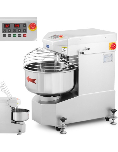 Tešlos spiralinis maišytuvas su fiksuotu dubeniu 33 L 1800 W Tešlos spiralinis maišytuvas su fiksuotu dubeniu 33 L 1800 W